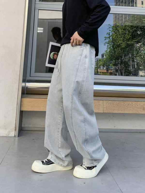 メンズ ファッション 服 男性用 シンプル かっこいい 大人 春コーデ アメリカン ウォッシュ加工 ダメージ加工 ストレート レッグ 快適 カジュアル パンツ