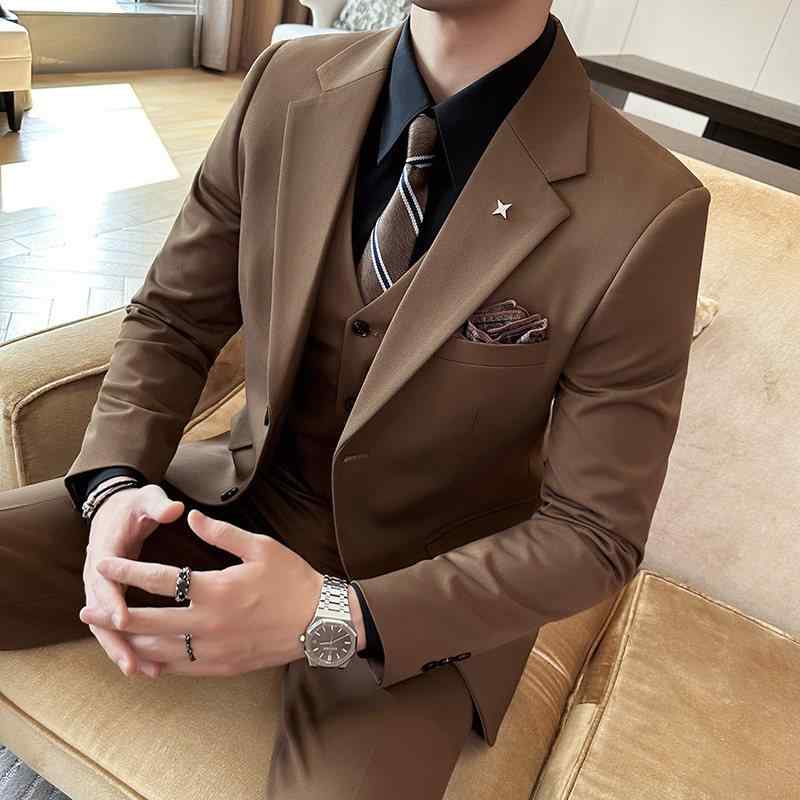 メンズ ファッション 服 男性用 シンプル かっこいい 大人 春コーデ ビジネス スリム スーツ 通勤ウェア カジュアル クール スーツプロスーツ フォーマル ドレス スリーピース スーツ