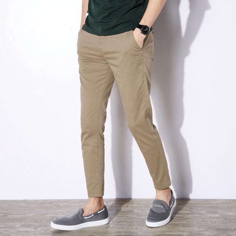 メンズ 流行り物 服 成人男性用   分かりやすい かっこいい 成年者 春コーデ  9分丈丈丈丈 ズボン下 テーパード か細い 綿織物 ズボン下 か細い 心地好い ズボン下 韓国スキニー ズボン下