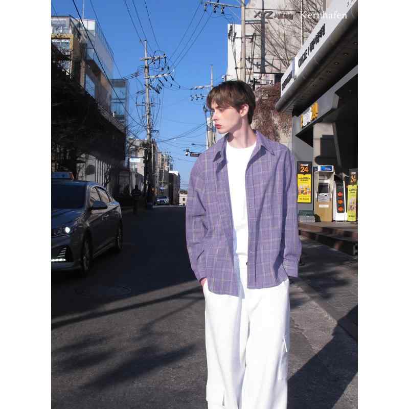 メンズ ファッション 服 男性用 シンプル かっこいい 大人 春コーデ ベーシック チェック シャツ |リコット