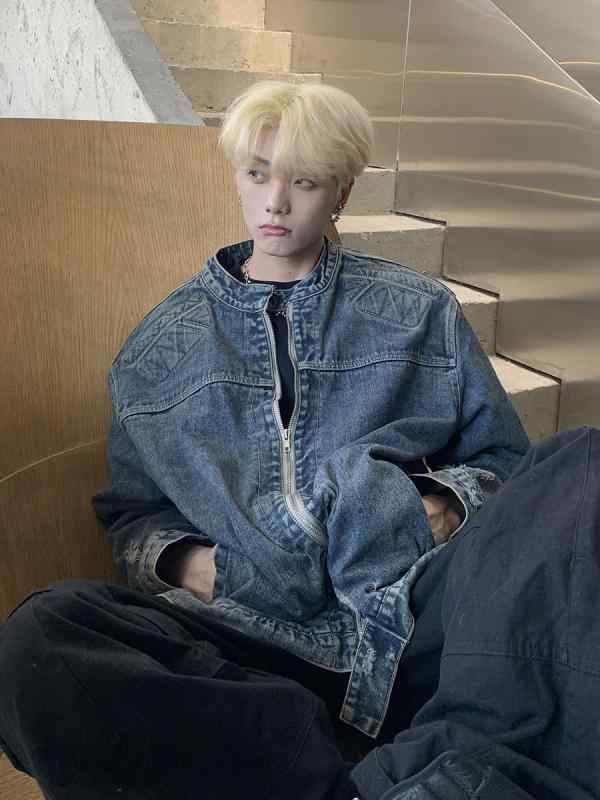 メンズ ファッション 服 男性用 シンプル かっこいい 大人 春コーデ デニム ジャケット アメリカン レトロ エイリアンメカ ハイエンド ジャケット