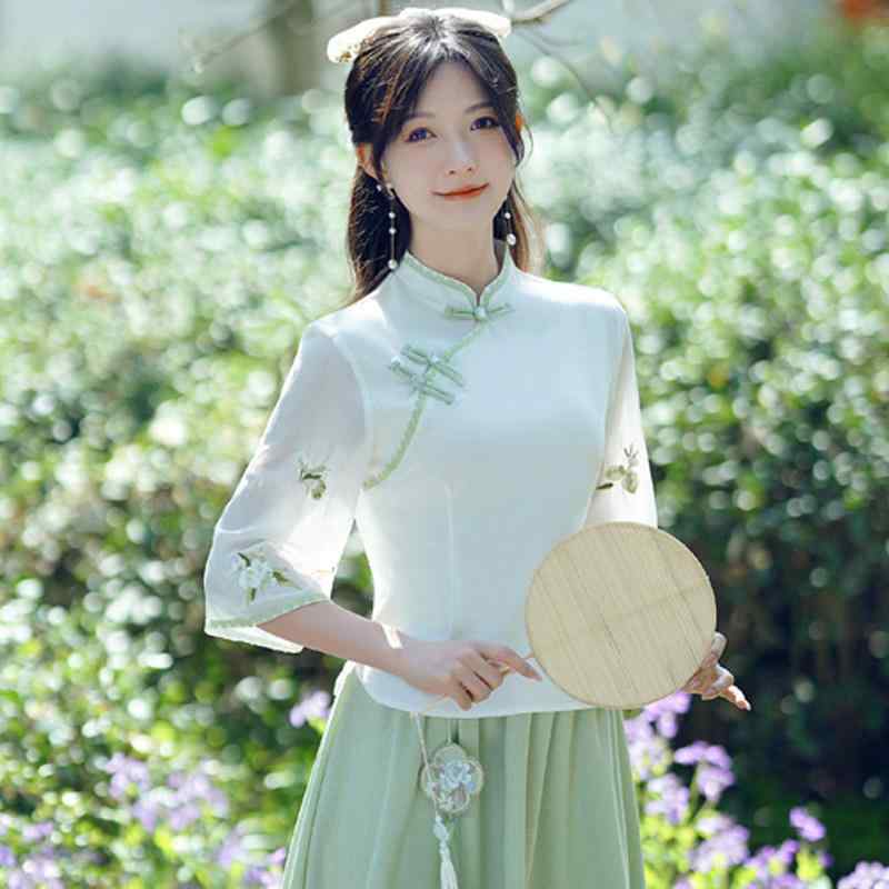 民族風 レディース 服 茶道 御召しもの 漢服 アジアンテイスト 御召しもの トップス レトロ 唐装 書き割り トップス