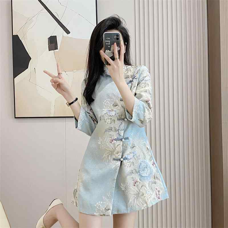 アジアンテイスト お上さん服 レディース 蛙 名取り草 アジアンテイスト お召しもの 並み並み トップス