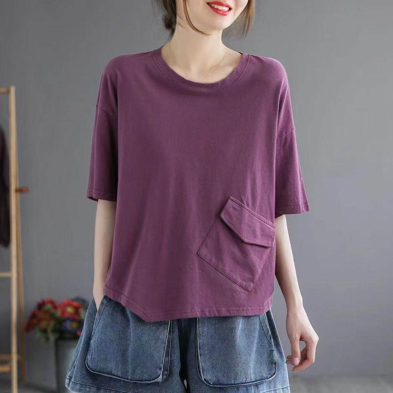 ゆったり ポケット トップス スリム 半袖 婦人服 レディース トップス 4,298円