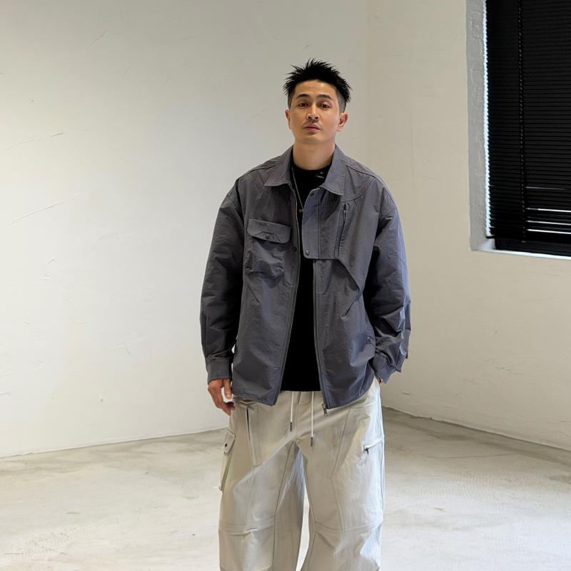 メンズ 春 立体的 円味はね除ける ゆったり 細工物 御召しもの 無地 心地よい 上衣