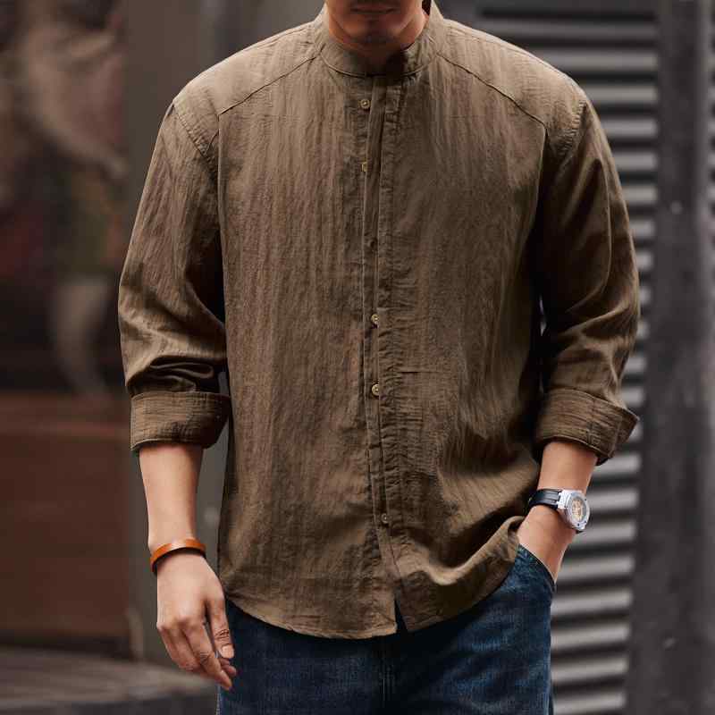リヨ独居室 拾独居室 長袖 メンズ プルオーバー 春 照明ランプ色合い 筋目 心地よい プルオーバー