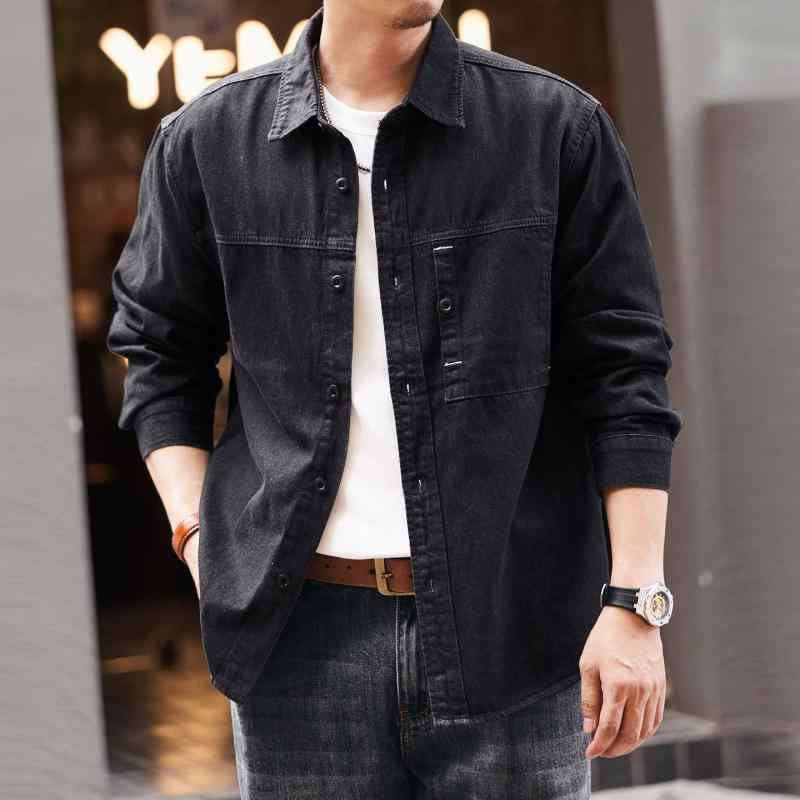 アメリカン ウォッシュ産業 細工物 御召しもの ジーンズ プルオーバー メンズ 相応う 秋 黒いこと 心地よい 上衣