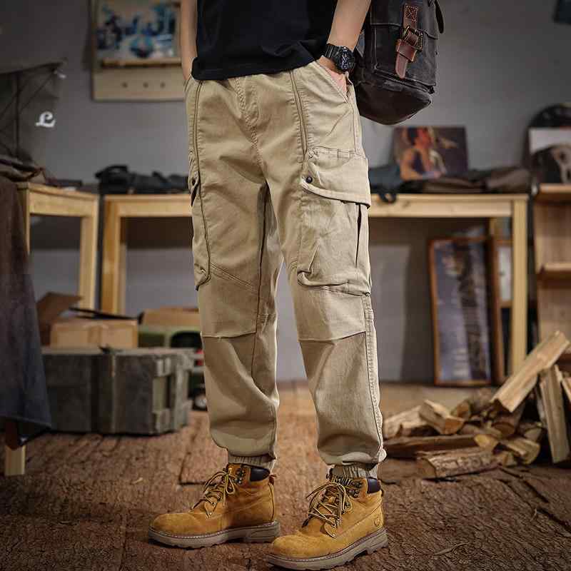 アメリカン メンズ アウトドア タクティカル 多機能 カーゴ パンツ ゆったり フィット テーパードレッグ 夏 コーデ スタイル マルチ ポケット カジュアル パンツ 7,463円