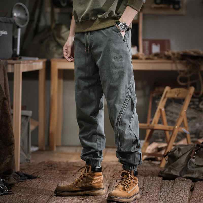 春 綿 ジョガー 心地よい ズボン下 メンズ アメリカン レトロ 細工物 お召しもの アウトドア 運動競技 ズボン下