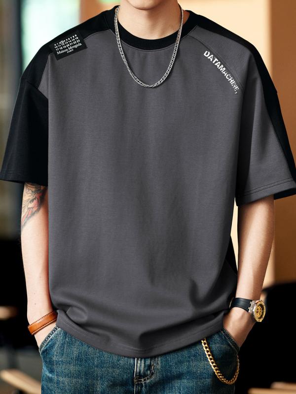 アメリカン レトロ メンズ 半袖 Tシャツ ゆったり フィット 夏 スタイル ラウンドネック 半袖 Tシャツ