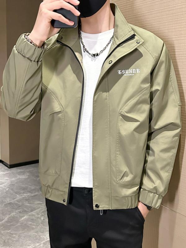 メンズ スタンドカラー ジャケット カジュアル ワーク ウェア トレンチ コート