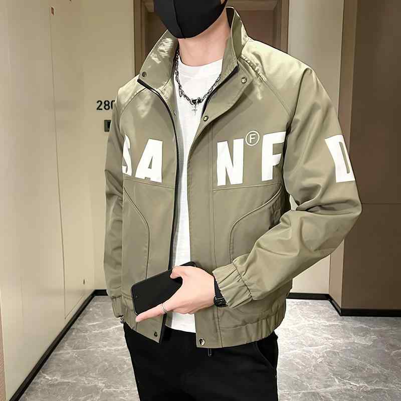 メンズ ワーク ジャケット スタイリッシュ エッジ 春　秋 カジュアル スタンドカラー トップス