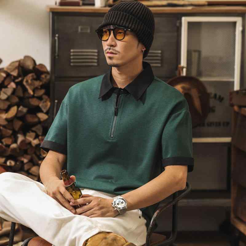 綿織物 モダール 半袖 スポーツシャツ メンズ スムース 冷やりとした 背広 プルオーバー