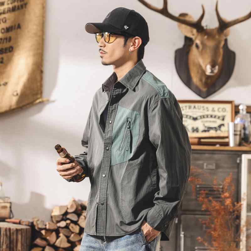 アメリカン メンズ 細工物 プルオーバー 長袖 春 レトロ 通い御召しもの ゆったり 心地よい プルオーバー 上衣