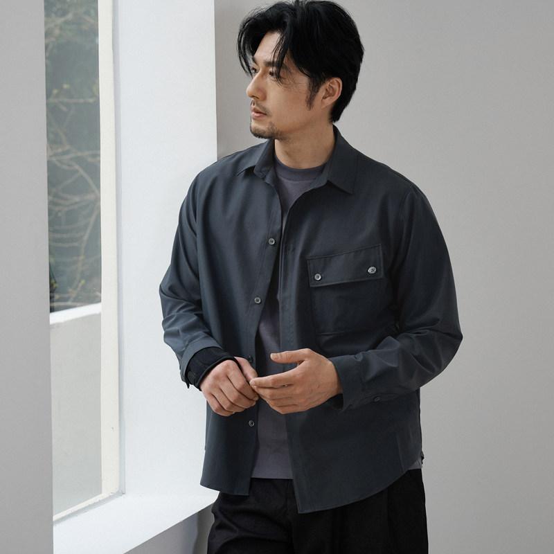 メンズ 烏兎 コーデ 薄墨色 青み 衣嚢 プルオーバー 迎え入れるいた 無地 通い御召しもの ゆったり 相応う 長袖