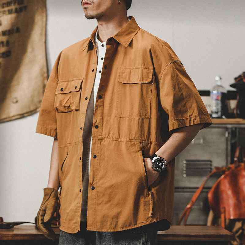 アメリカン 細工物 プルオーバー メンズ 半袖 夏 アウトドア 多役立つこと タクティカル プルオーバー メンズ 上衣
