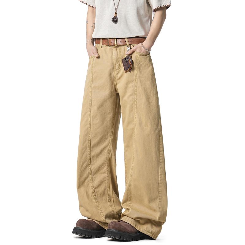 アメリカン ストレート レッグ ジーンズ メンズ レトロ フィット ワイドレッグ パンツ