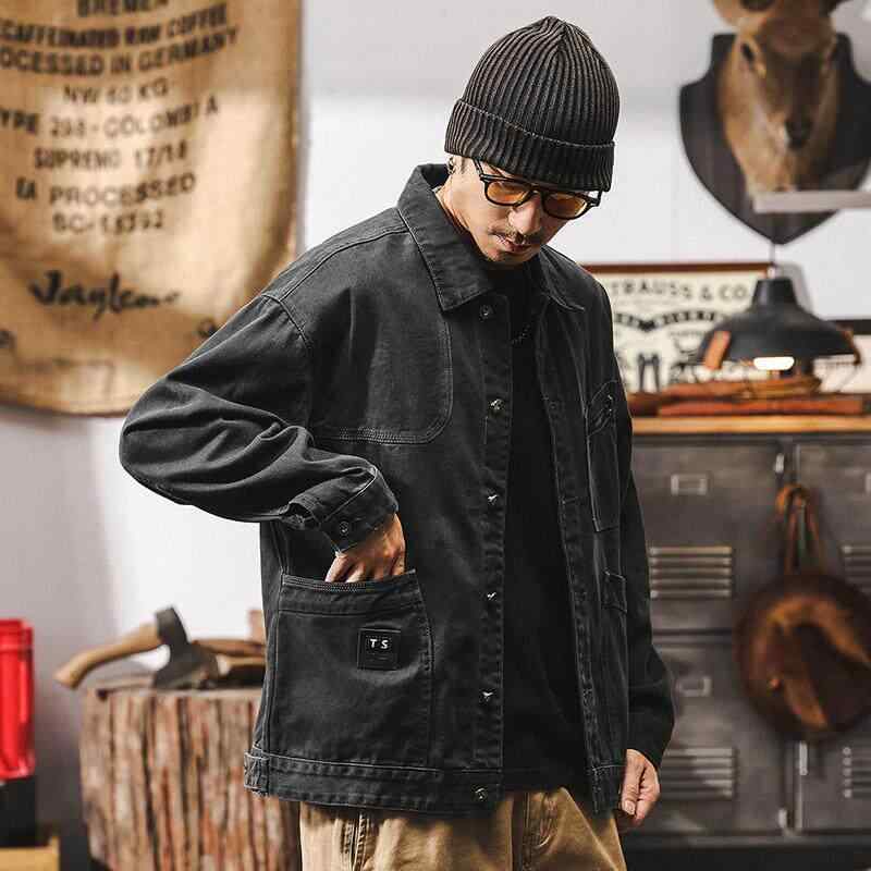 メンズ 男性用 アメリカン レトロ ワーク ウェア ジャケット 春　秋 スタイル タフ マルチ ポケット ハンティング ジャケット