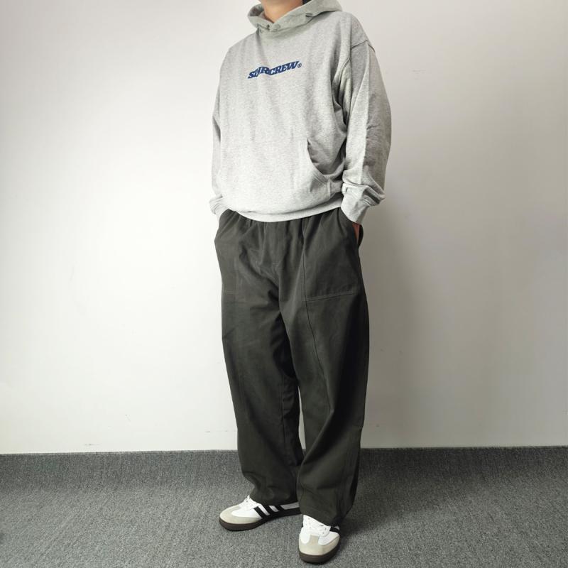 メンズ 春秋コーデ ウォッシュ カーボン ダメージ加工 ストレート レッグ トラウザーズ ヴィンテージ ツイルパネル ワーク パンツ 6,154円