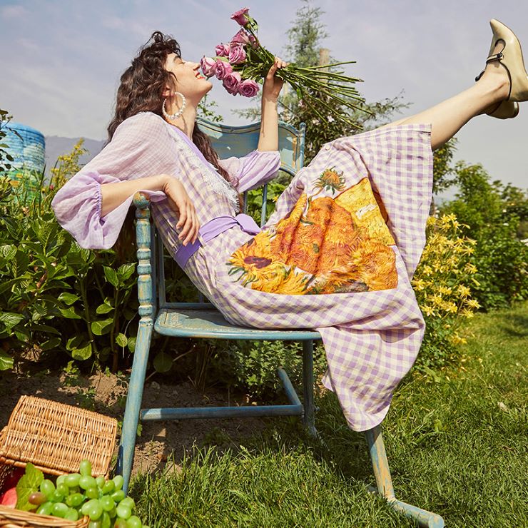 9月30日時 新作 向日葵デザイン格子柄ワンピース 向日葵デザイン格子柄ワンピース ワンピース ドレス ドレス 二次会 結婚式 大人 上品 入園式 卒業式 入学式 Ol レディース ロング丈 長袖 柄物 秋 冬 Hazelwoodconst Com