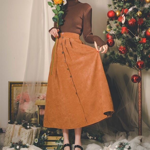 9月明10太陽日時分 新作 フロントボタンコーデュロイスカート フロントボタンコーデュロイスカート レディース 10時間身たけ ひざ底辺 ロング丈 スプリング 夏期 秋日 ウィンター Bairien Yamagata Jp