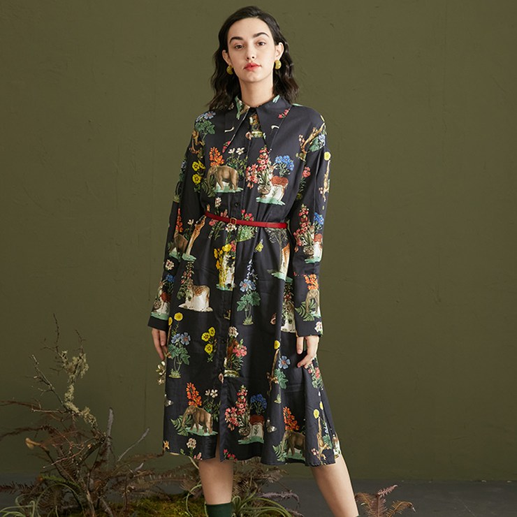 10月10日時 新作 アニマル柄ワンピース アニマル柄ワンピース ワンピース 結婚式 ワンピ 二次会 入学式 入園式 卒業式 大人 上品 Ol レディース ロング丈 長袖 柄物 秋 冬 Deerfieldtwpportage Com