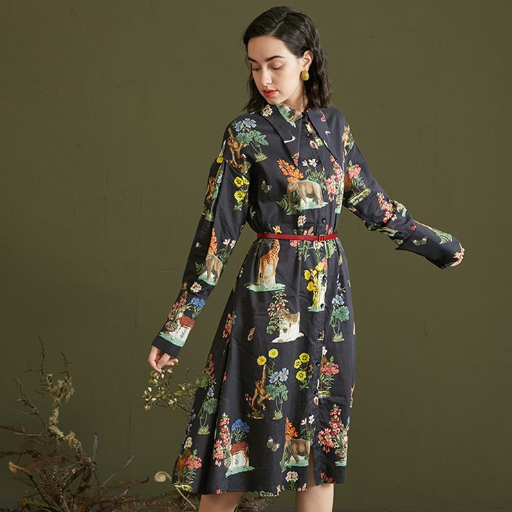 10月10日時 新作 アニマル柄ワンピース アニマル柄ワンピース ワンピース 結婚式 ワンピ 二次会 入学式 入園式 卒業式 大人 上品 Ol レディース ロング丈 長袖 柄物 秋 冬 Deerfieldtwpportage Com