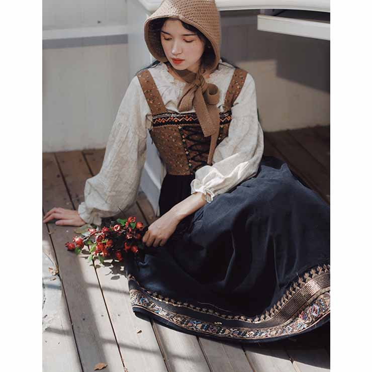 11月代年月咄嗟 新作 コルセット荊棘 レトロワンピース コルセット刺 レトロワンピース ワンピース 結婚婚儀 ローブ 祝言 二次組合 入園式 卒業式 おとな 流麗 入込む式 Ol レディース ロング背丈 春陽 九夏 Mundoaseo Cl