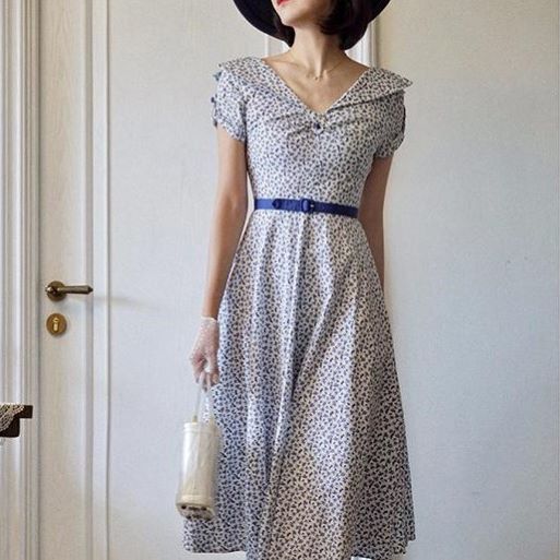 10月10日時 新作 小花柄レトロワンピース 小花柄レトロワンピース ワンピース 結婚式 ドレス 結婚式 二次会 入園式 卒業式 大人 上品 入学式 Ol レディース ロング丈 半袖 花柄 春 夏 秋 冬 Mybluehotel Com Br