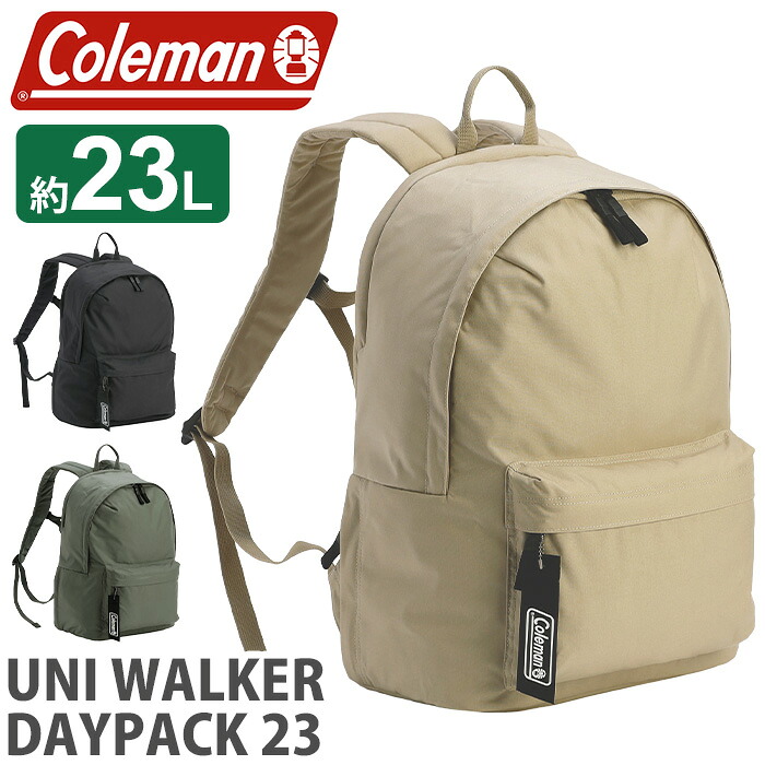 【ノベルティ付】 コールマン Coleman リュック 2026 春夏 新作 【認定販売店】 正規品 ユニウォーカー デイパック リュックサック バックパック レディース 女性 通勤 通学 アウトドア バッグ カバン ブラック 黒 A4 23L 高校生 学生 ユニウォーカーデイパック23｜バッグと財布のリアン