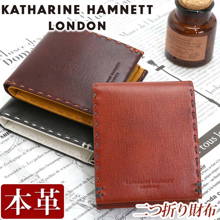 レディース財布 財布 レディース Katharine Hamnett London キャサリンハムネット ロンドン 二つ折り財布 二つ折り 折財布 折り 財布 ウォレット 牛革 革 革財布 女性 本革 お財布 おしゃれ ビジネス ブラック 黒 仕事 通勤 上質 490 Cpt バッグと財布 のリアン