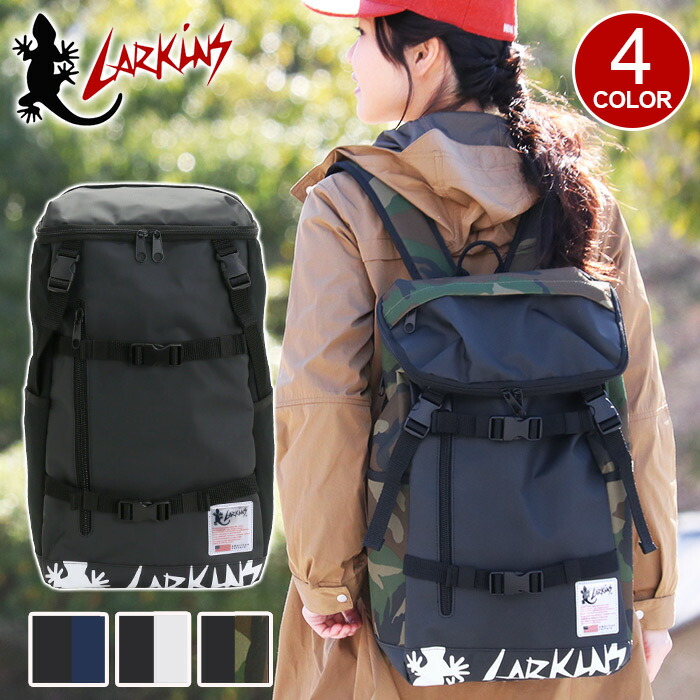 大注目 楽天市場 Larkins ラーキンス リュック 大容量 メンズ 送料無料 リュックサック レディース スクエア かぶせ デイパック 通学 バックパック 黒 かっこいい B4 ターポリン 通勤 男女兼用 バッグ Lkpm 18 バッグと財布のリアン 新品本物 Hayperbearing Com