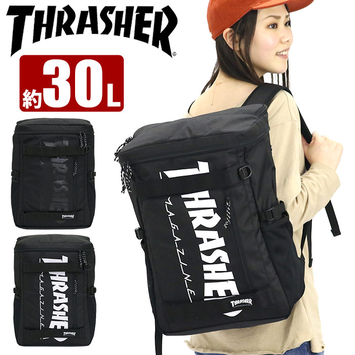 リュック ブラック 30l Thrasher スラッシャー 21 女の子 春夏 春夏 新作 リュックサック スクエアリュック バックパック デイパック 大容量 レディース 通学 通勤 女性 女の子 中学生 高校生 部活 スクール 人気 黒 ブラック B4 ベンチマーク Benchmark Thr 161