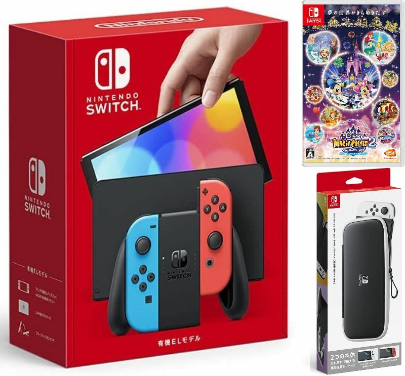 楽天市場 無料ラッピング対応 Nintendo Switch 有機elモデル Joy Con L R ネオン ディズニー ソフト キャリングケース任天堂スイッチ 本体クリスマスクリスマスラッピングお誕生日 Towa