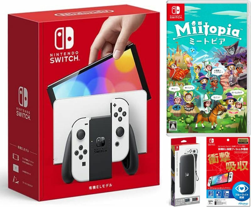 Nintendo Switch(有機ELモデル) Joy-Con(L) (R) ホワイト ミートピア