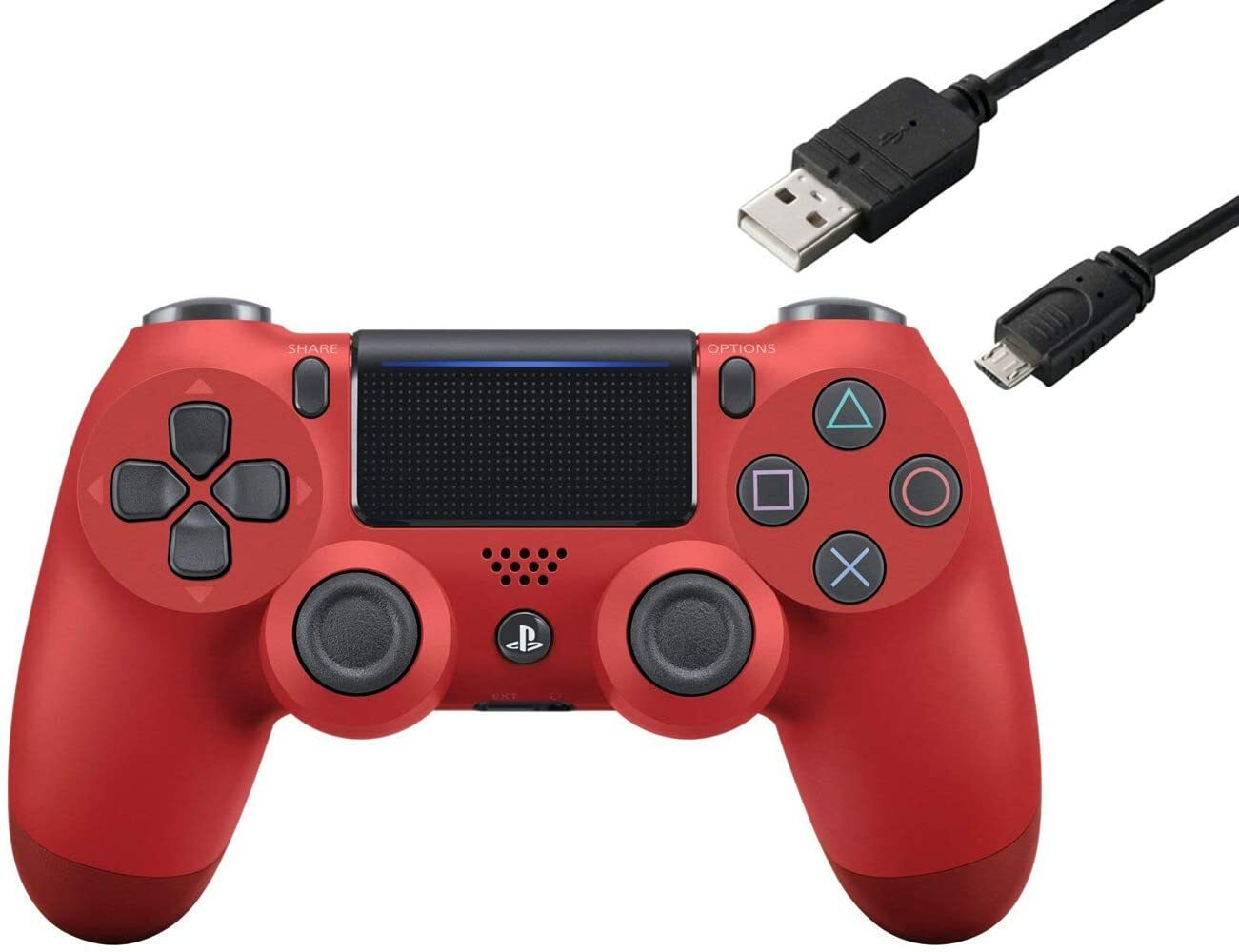 国内発送 純正 ワイヤレスコントローラー Dualshock 4 マグマ レッド Cuh Zct2j11 Cyber Ps4用コントローラー充電ケーブル3m Fucoa Cl