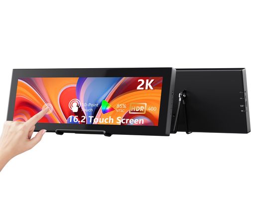 16.2in2KQHDIPS2608x720タッチスクリーンサブモニター、IPS伸ばすこと赤ちょうちんLCDタッチディスプレイHDMIUSB-C、トラベルノートパソコン用モバイルタッチスクリーンWindowsAida64GPU