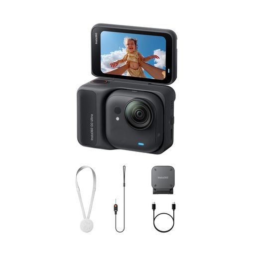 【高梨沙羅さん愛用】Insta360 GO Ultra ブラック |ポケットサイズから世界が変わる!超軽量&10m防水・どこでも装着・手ブレ補正・3時間撮影OK|ランニング・サイクリングに最適!｜りあんの通販