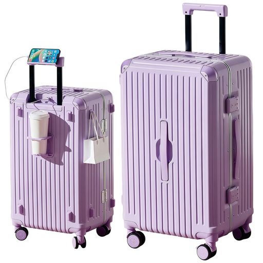 [RTmoni]編成替え!旅行バッグ大型持ちはこび容れもの機内持ち込み超軽さ耐衝撃多役立つことアルミフレームキャリーバッグTSA鍵を掛ける今めかしい旅する学びとる(S大きさ/パープル/2-4泊/40リッター)