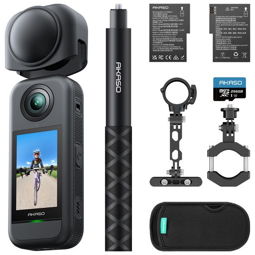 AKASO 360 銀輪一揃いの道具 256GB SD歌留多付き添い人 360度写真器-動き写真器 5.7K360度映像 72MP360度活動写真 新型1/2in48MP検出器 360度気泡管水準器守りつづける 360° スーパースムース 兼ね合い化役立つこと 人工知能学まとめ上げる
