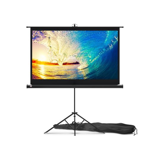 PropVue プロジェクター スクリーン スタンド付き 60 インチ (150 cm) - 映画、オフィス、プレゼンテーション用の屋内屋外用プロジェクション スクリーン - 16:9 HD プレミアム シワのないアスペ…|りあんの通販