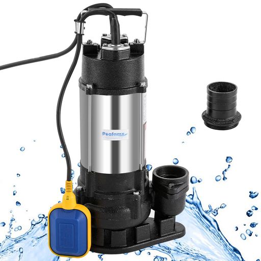 Poafamx 汚水用水中ポンプ 1500W 最大流量15m3/h 最大揚高23m ステンレス製 自動停止機能農業下水ポンプ フロートスイッチ付き 最大流量15m3/h 最大揚高23m 家庭/浄化槽/水井戸/農業潅漑/生活排水/…|りあんの通販