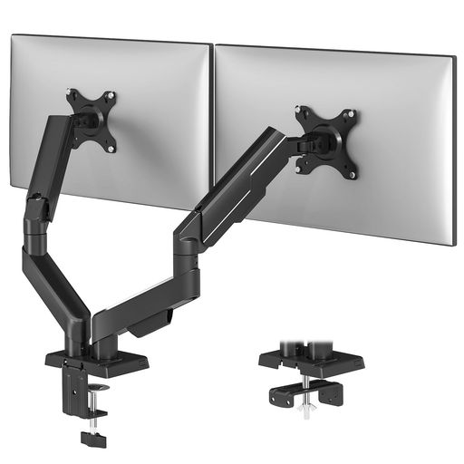 Rfiver PCモニターアーム ディスプレイ アーム 17-35インチ対応 耐荷重2-10kg モニター アーム VESA 75*75/100*100 多角度調節 グロメット式&クランプ式 家用 会社用 (デュアルアーム)｜りあんの通販