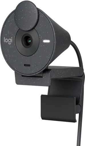 Logitech-Brio3001920x1080pUSB-Cウェブカメラプライバシーシャッター付き添い人自動小銃光手を加える-黒鉛(取りつくろう)