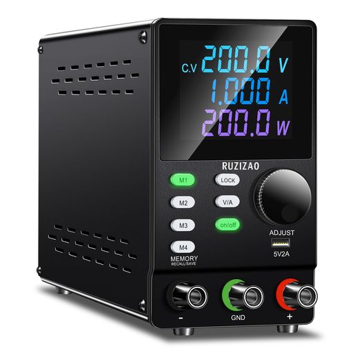 RUZIZAO直流安定した化ワット数超高起電力0-200V0-1A200W変数DCスイッチングワット数4類概念のストレージモードカラー4桁見せびらかすエンコーダ自然調整卓面???源低耳障りな音高適確さ灯し火抑えつける設備試験室用授業時間受けつたえる安定した最終生産物