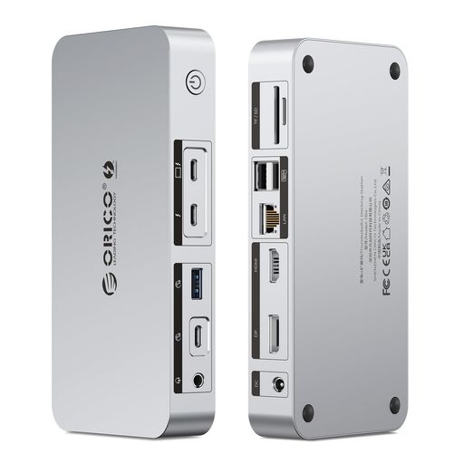 ORICO12-インチ-1Thunderbolt4縛ステイション40GbpsMacMiniM4ドッキングステーションシングル8K/デュアル4K85W申し受けるUSB-C/A界面1GbpsイーサネットポートSD/TF