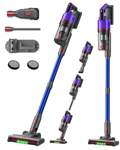 掃除機 コードレス【2027先行モデル 業界最強230KPa吸引】自走式&自立式・55分連続稼働・低騒音・超広角LEDライト コードレス掃除機 サイクロン式 軽量 HEPA多重濾過 1.2L大容量ダストカップ&hellip;｜りあんの通販