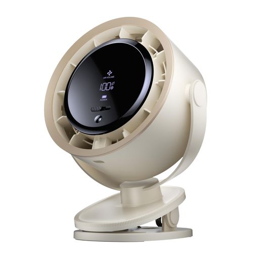 SPSpacePlayer申し受ける式ゼムクリップ扇風機卓上扇風機申し受ける式節電飾りつけUSB気違い風量100度合い調節する360度角度合わせる事務机・リビング・室外など-象牙色