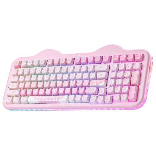 YUNZII C98 ワイヤレスメカニカルキーボード テンキー付き 透明Maoキャップ 98キー BT5.0/2.4GHz/USB-C ホットスワップ ガスケットマウント キーボード カスタムRGBバックライト搭載 可愛いケーキ W…|りあんの通販