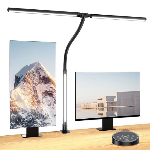 BeaNet デスクライト LED 「無線リモコン・3光源・環境補助光・独立制御・2000Lx」 5段階調光調色 クランプ 電気スタンド 「24W・PSE認証済」 幅広 スタンドライト 多角度調節 卓上 目に優しい &hellip;｜りあんの通販